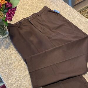 NWT Stafford Signature Sportswear Pima Cotton Pants Brown 38W 32L